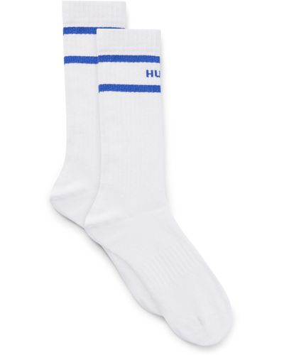 HUGO Two-pack Of Knee-high Socks With Stripes - White