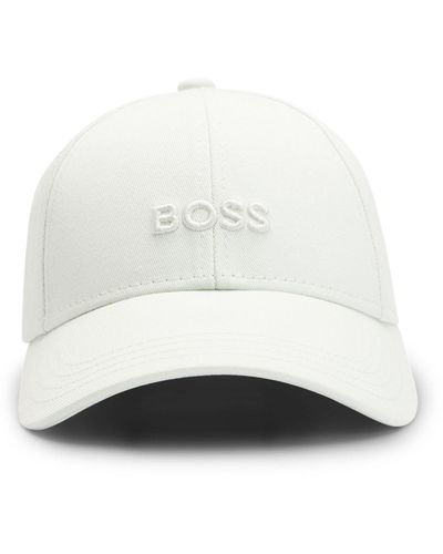 BOSS Cap aus Baumwoll-Twill mit Logo-Stickerei - Weiß