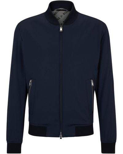 BOSS Slim-Fit Jacke aus Performance-Stretch-Jersey - Blau