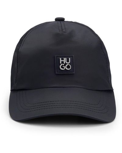 HUGO Cap aus wasserdichtem Nylon mit Stack-Logo-Aufnäher - Blau