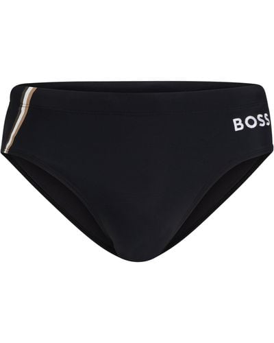 BOSS Badehose aus Jersey mit Signature-Streifen und Logo - Schwarz