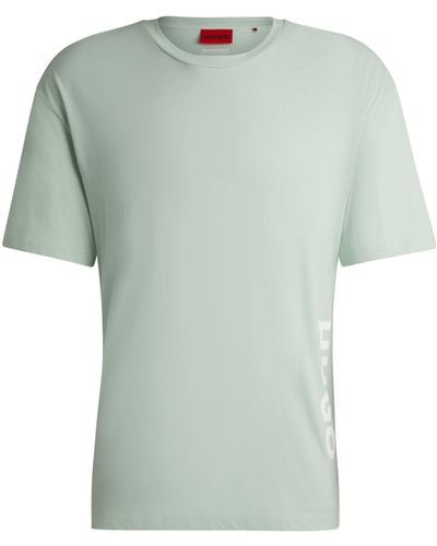 HUGO Cotton-jersey T-shirt With Spf 50+ Uv Protection - Green