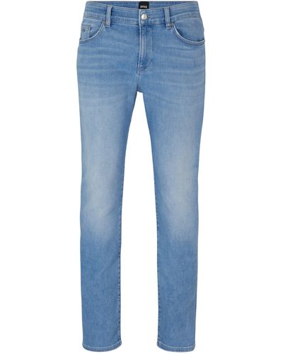 BOSS Hellblaue Slim-Fit Jeans aus softem Stretch-Denim
