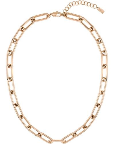 BOSS Gold-effect Necklace With Tubular Links - Metallic