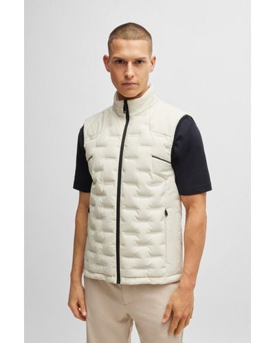 BOSS Water-repellent Gilet With Quilting - Natural