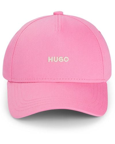HUGO Cap aus Baumwoll-Twill mit Logo-Stickerei - Pink