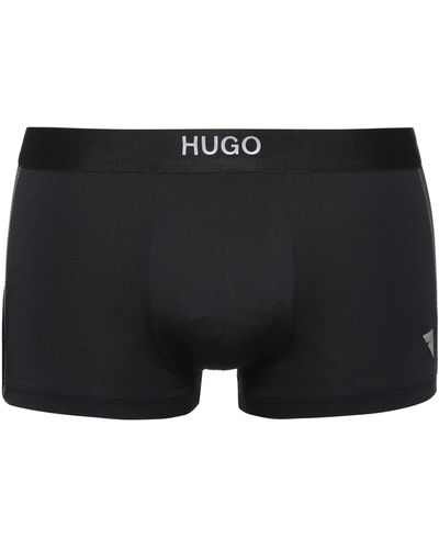 HUGO Boxershorts Van Microvezels Met Decoratief Reflecterend Logo - Zwart