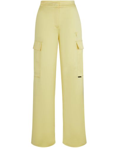 HUGO High-waisted Straight Pants - Yellow