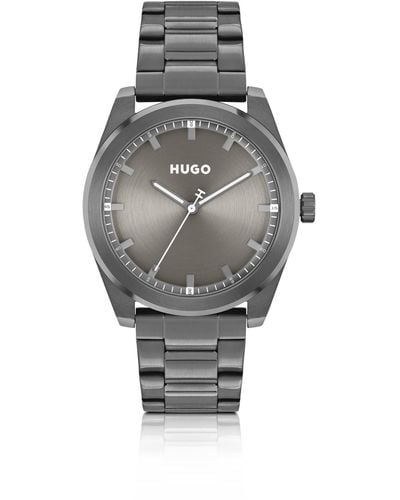 HUGO Link-bracelet Watch With Brushed Grey Dial