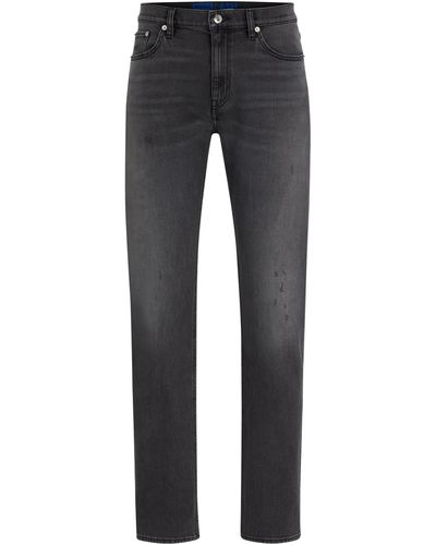 HUGO Slim-fit Jeans Van Middengrijs Stretchdenim - Blauw