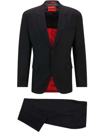 HUGO Regular-Fit Anzug aus Performance-Stretch-Gewebe - Schwarz