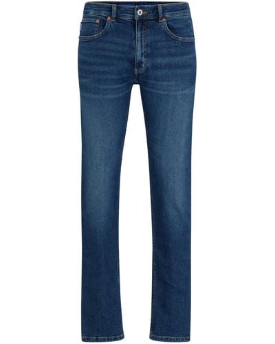 HUGO Extra Slim-Fit Jeans aus mittelblauem Stretch-Denim