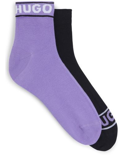 HUGO Zweier-Pack kurze Socken mit Logo-Details - Lila