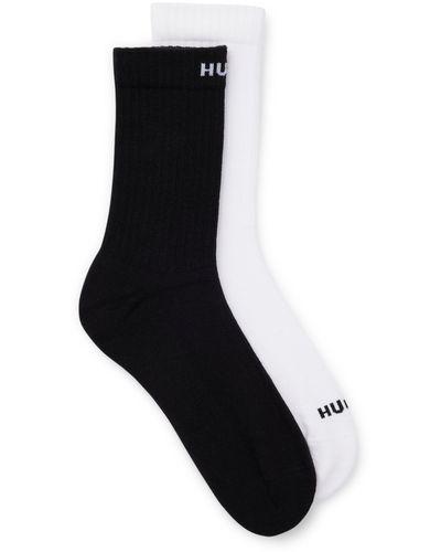 HUGO Set Van Twee Paar Korte Sokken Van Een Katoenmix - Zwart