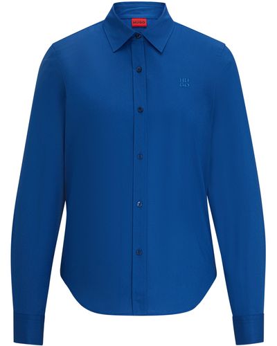 HUGO Langarmbluse The Essential Shirt 10251212 0 - Blau