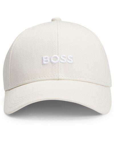 BOSS Cap aus Baumwoll-Twill mit sechs Bahnen und Logo-Stickerei - Weiß
