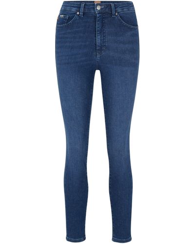 BOSS Jeans Met Hoge Taille Van Blauw Power-stretchdenim