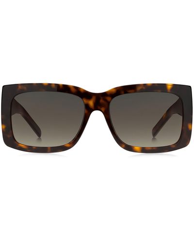 BOSS Sonnenbrille aus Bio-Acetat mit Havanna-Muster und charakteristischen Metalldetails - Schwarz