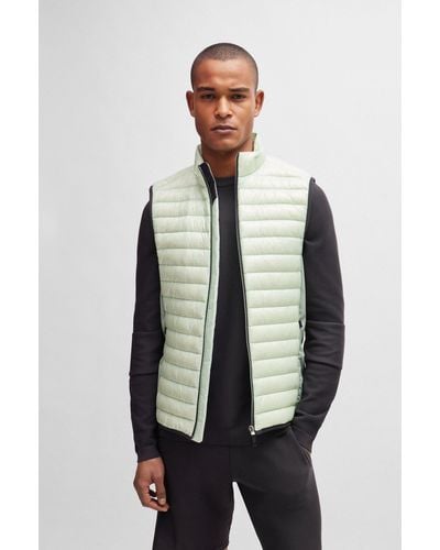 BOSS Lightweight Water-repellent Gilet With Down Filling - Green