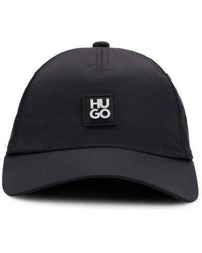 HUGO Wasserfeste Cap mit Stack-Logo in Metallic-Optik - Schwarz