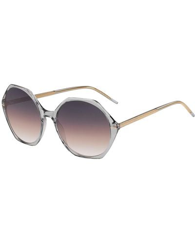 BOSS Transparent-acetate Sunglasses With Hexagonal Frames - Multicolour