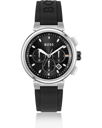BOSS Gents One Black Silicone Strap Watch