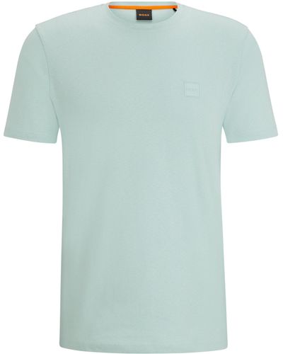 BOSS T-Shirt aus Baumwoll-Jersey mit Logo-Aufnäher - Grün