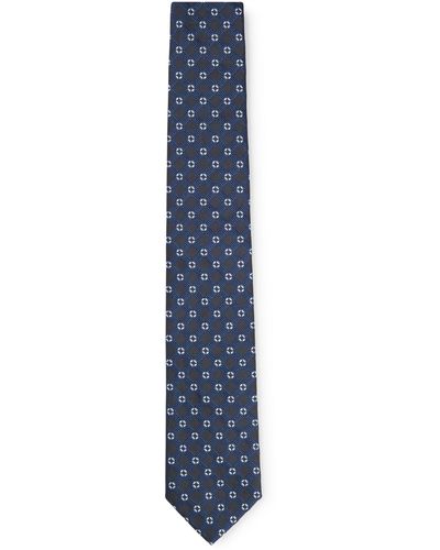 BOSS by HUGO BOSS Krawatte aus Seide mit durchgehendem Jacquard-Muster - Blau