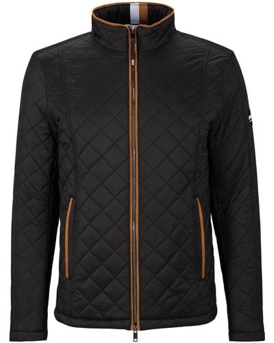 BOSS Equestrian Padded Jacket With Contrast Piping - Black