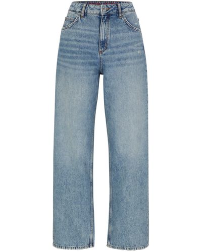 HUGO Blaue Relaxed-Fit Jeans aus festem Denim