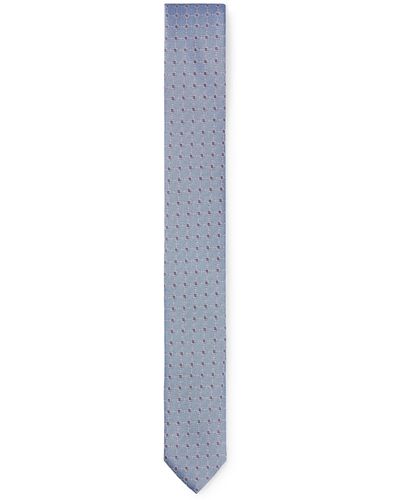 BOSS Silk-blend Tie With Jacquard-woven Pattern - White