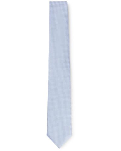 BOSS Silk-blend Tie With All-over Jacquard Pattern - White