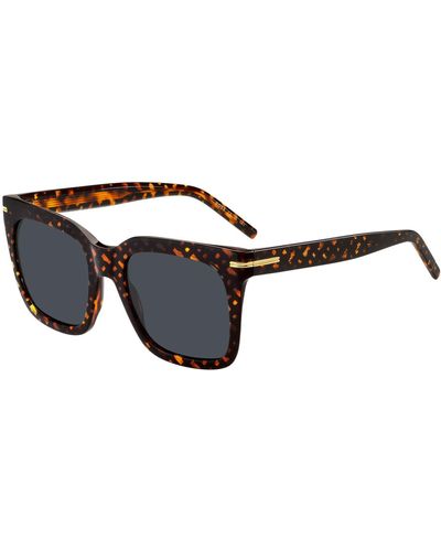 BOSS Monogram-patterned Sunglasses With Gold-tone Hardware - Black
