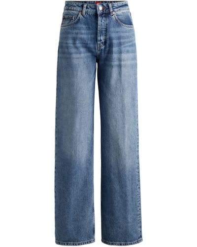 HUGO Relaxed-Fit Jeans aus meerblauem Denim