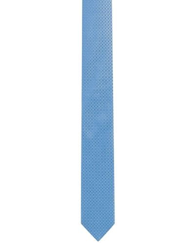 HUGO Silk-jacquard Tie With Micro Pattern - Blue