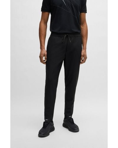BOSS Tapered-fit Trousers In Waterproof Softshell Material - Black