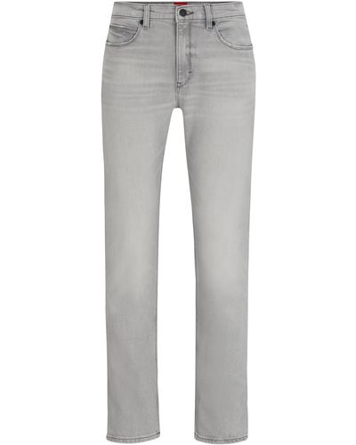 HUGO Slim-Fit Jeans aus hellgrauem Denim