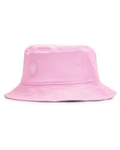 HUGO Bucket Hat In Cotton Twill With Embroidered Logo - Pink