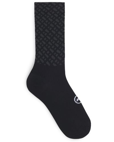 BOSS X Assos Moisture-wicking Cycling Socks With Seamless Construction - Black