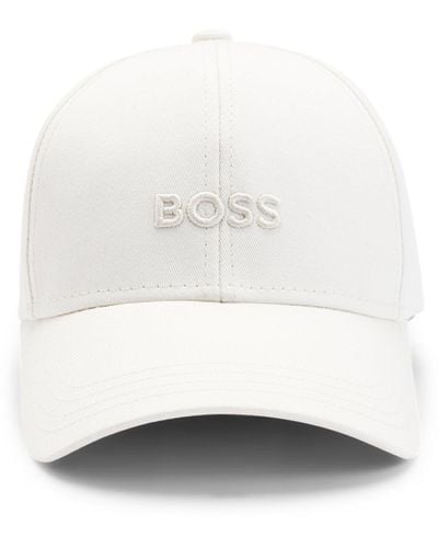 BOSS Cap aus Baumwoll-Twill mit Logo-Stickerei - Weiß