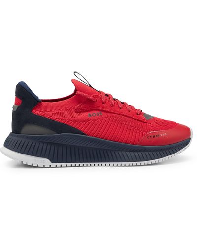 BOSS Ttnm Evo Sneakers With Knitted Upper - Red