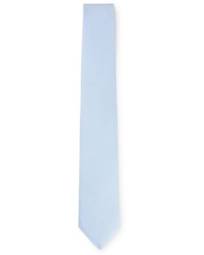 BOSS Silk-blend Tie And Pocket Square Set - White