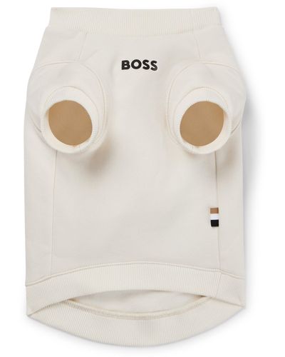 BOSS Hunde-T-Shirt aus Baumwoll-Mix mit Logo - Weiß