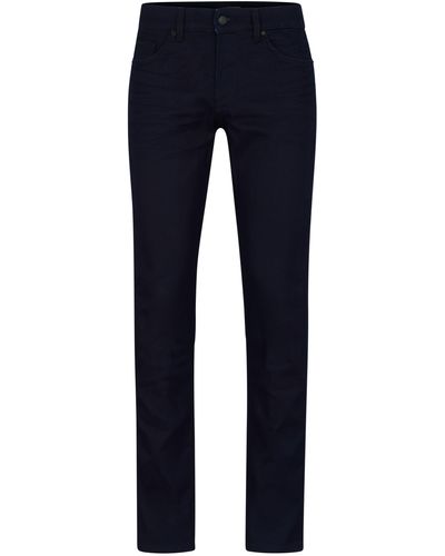 BOSS by HUGO BOSS Blauschwarze Slim-Fit Jeans aus komfortablem Stretch-Denim