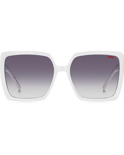 HUGO Sonnenbrille aus weißem Acetat mit Stack-Logo - Lila