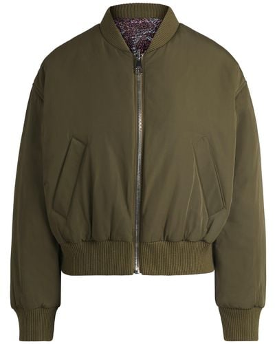 BOSS Reversible Bomber Jacket With Water-repellent Finish - Green