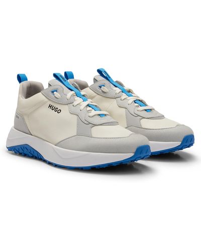 HUGO Sneakers In Een Combinatie Van Materialen Met Buitenzool Van Eva-rubber - Blauw