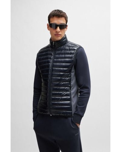 BOSS Lightweight Water-repellent Gilet With Down Filling - Blue