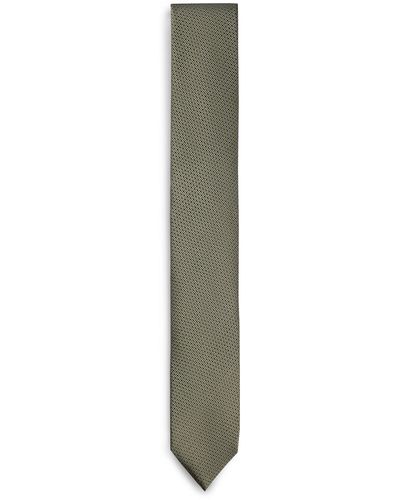 BOSS Silk Tie In Structured Jacquard - Green