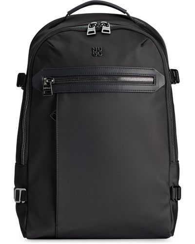 HUGO Multi-pocket Backpack With Stacked Logo - Black